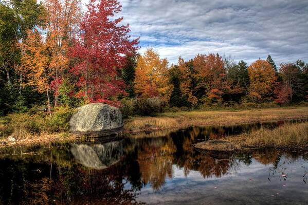 Hdr Art Print featuring the photograph Autumn In Maine #2 by Greg DeBeck