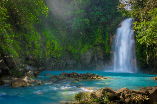 Flowing Art Print featuring the photograph Blue Waterfall by Rikk Flohr