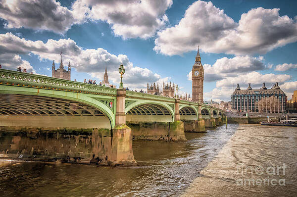 Ben Art Print featuring the photograph Bridge over River Thames #1 by Mariusz Talarek