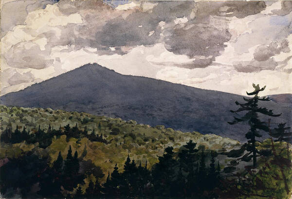 Winslow Homer Art Print featuring the drawing Burnt Mountain by Winslow Homer