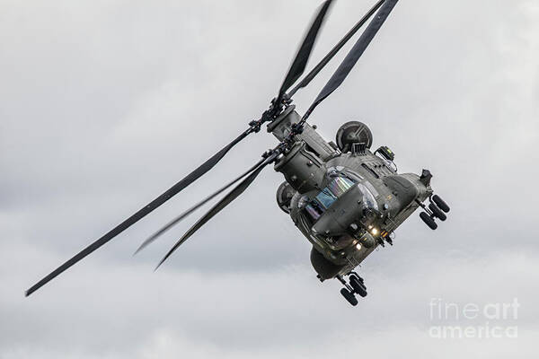 Ch47 Art Print featuring the digital art CH47 Chinook #1 by Airpower Art