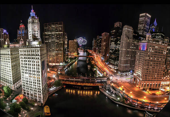 Chicago Art Print featuring the photograph Chicago Night Live #1 by Ryan Smith