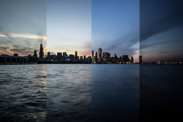 Chicago Art Print featuring the photograph Chicago Skyline Time Slice #1 by Sven Brogren
