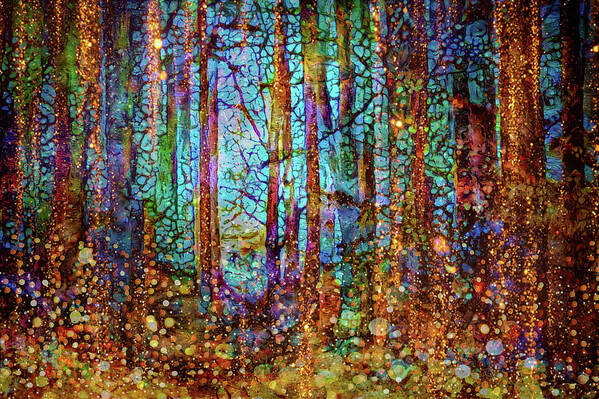 Deep In The Woods Art Print featuring the mixed media Deep in the woods #1 by Lilia S
