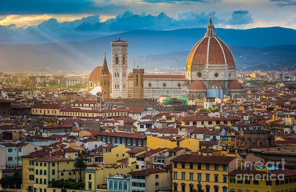 Arno Art Print featuring the photograph Firenze Duomo #2 by Inge Johnsson