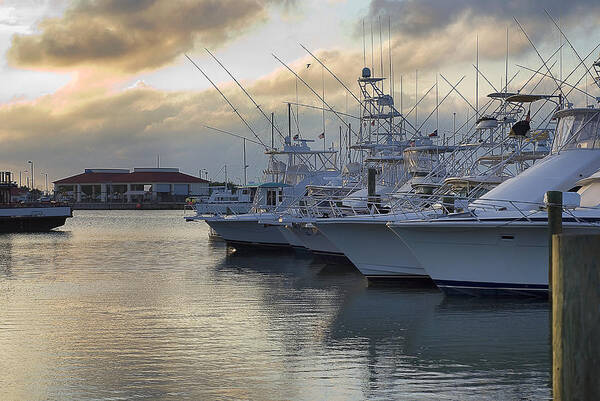 Yachts Art Print featuring the photograph Fishing Yachts #1 by Brian Kinney