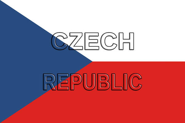 Czech Art Print featuring the digital art Flag of the Czech Republic #1 by Roy Pedersen