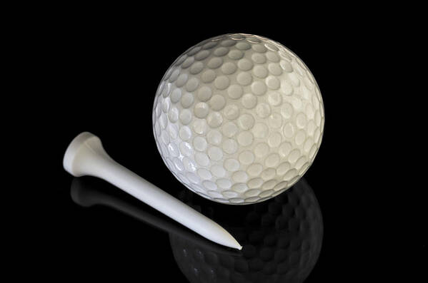 Background Art Print featuring the photograph Golf-ball #1 by Paulo Goncalves