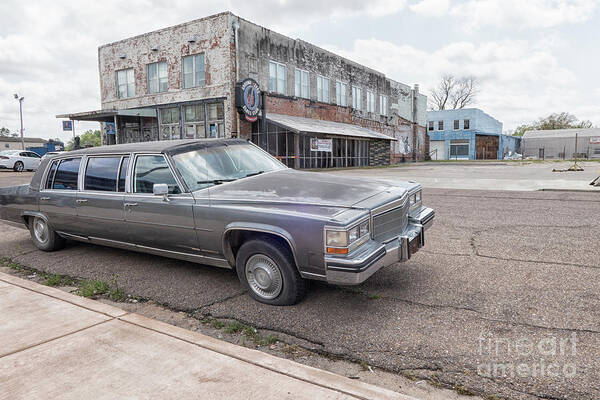 America Art Print featuring the photograph Limousine in front of Ground Zero Blues Club in Clarksdale, birthplace of the Blues by Patricia Hofmeester