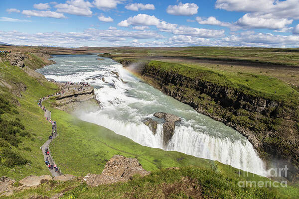 Gullfoss Art Print featuring the photograph Gullfoss waterfall in Iceland #1 by Didier Marti