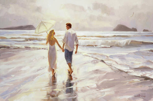 Romantic Art Print featuring the painting Hand in Hand by Steve Henderson
