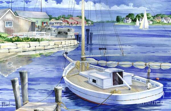 Harbor Art Print featuring the painting Harbor View #1 by Paul Brent