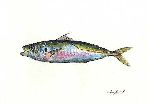Horse Mackerel Art Print featuring the painting Horse mackerel by Juan Bosco