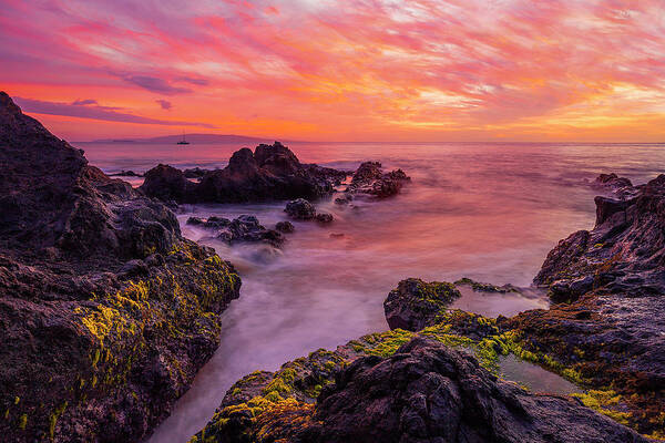 Maui Hawaii Sunset Clouds Ocean Seascape Kihei Art Print featuring the photograph Infinity #1 by James Roemmling