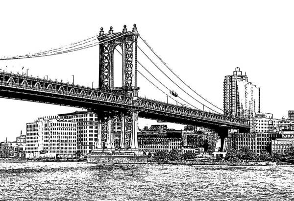 Manhattan Bridge Art Print featuring the photograph Manhattan Bridge 1.1 - New York by Frank Mari
