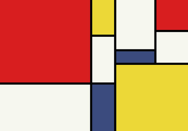 Mondrian Art Print featuring the digital art Mondrian Inspired #1 by Michael Tompsett