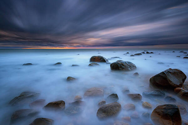 Rocks Art Print featuring the photograph Montauk Mist #1 by Rick Berk