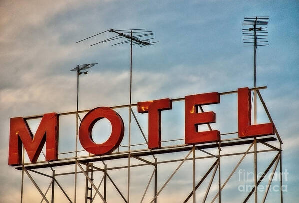 (day Or Daytime) Art Print featuring the photograph Motel #1 by Debra Fedchin