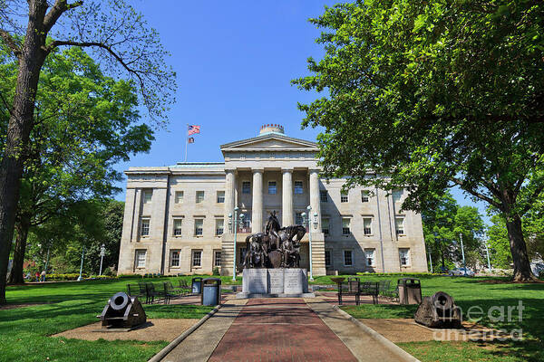Bicentennial Plaza Art Print featuring the photograph North Carolina State Capitol Building #1 by Jill Lang