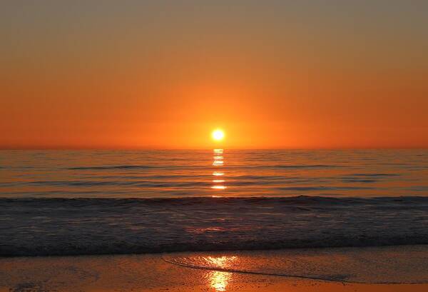 Ocean Art Print featuring the photograph Ocean Sunset #1 by Christy Pooschke
