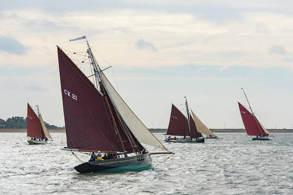 Brightlingsea Art Print featuring the photograph Racing smacks #1 by Gary Eason