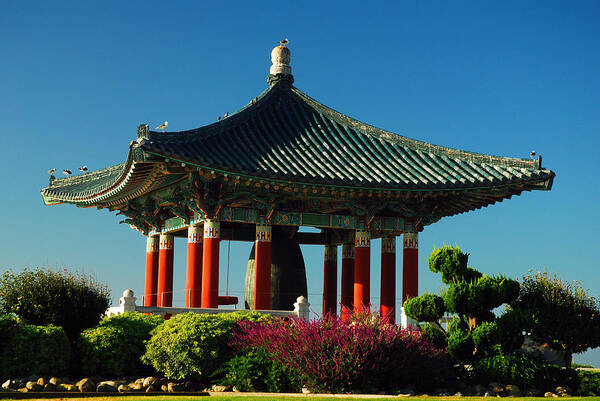 San Art Print featuring the photograph San Pedro Korean Peace Bell #1 by James Kirkikis