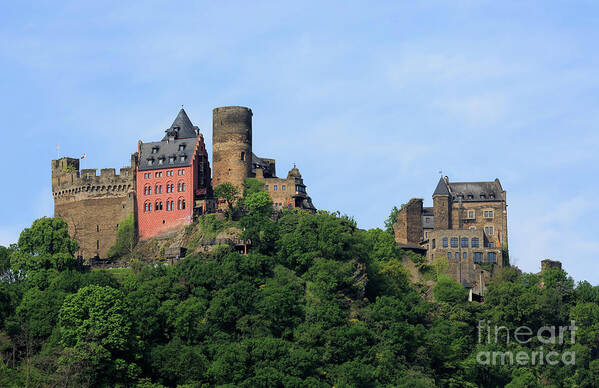 Schoenburg Castle Art Print featuring the photograph Schoenburg Castle above Oberwesel Germany #1 by Louise Heusinkveld