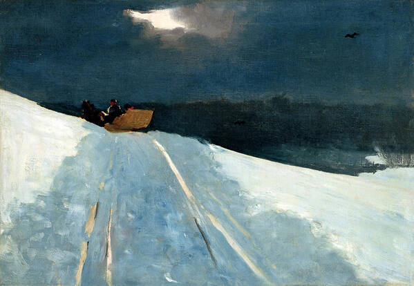 Winslow Homer Art Print featuring the painting Sleigh Ride #1 by Winslow Homer