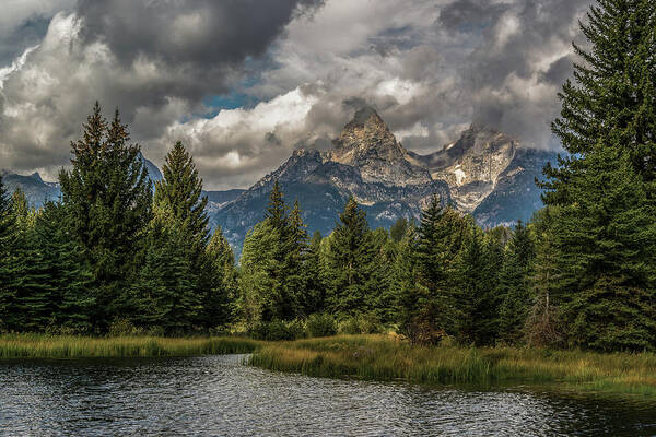 Tetons Art Print featuring the photograph Sun Rises On The Tetons #1 by Yeates Photography