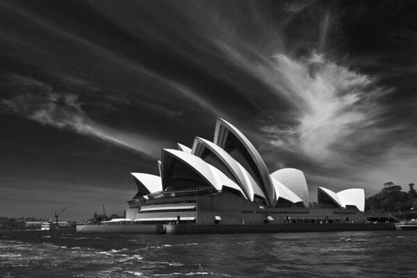 Sydney Opera House Monochrome Art Print featuring the photograph Sydney Opera House by Sheila Smart Fine Art Photography