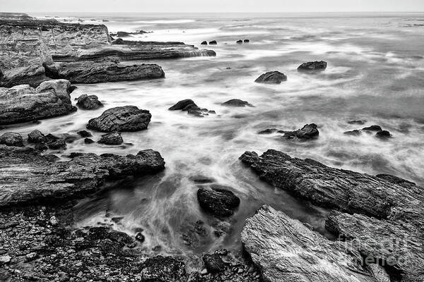 Montana De Oro Art Print featuring the photograph The jagged rocks and cliffs of Montana de Oro State Park by Jamie Pham