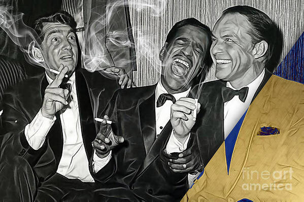 Frank Sinatra Art Print featuring the mixed media The Rat Pack Collection #2 by Marvin Blaine