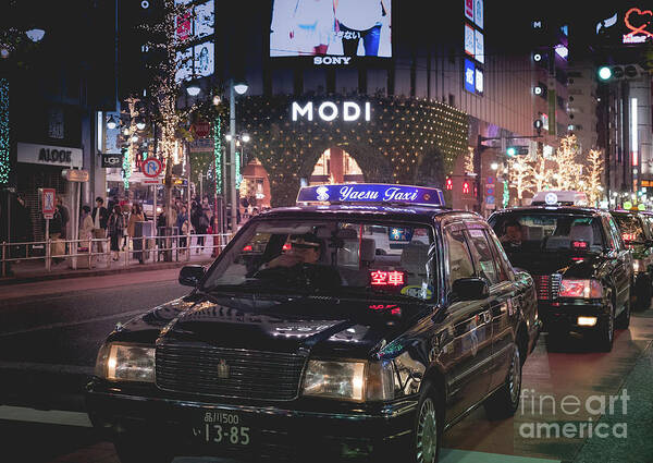 People Art Print featuring the photograph Tokyo Taxis, Japan #2 by Perry Rodriguez