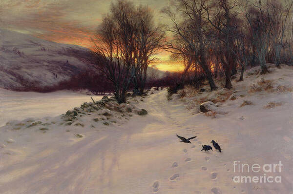 Winter Art Print featuring the painting When the West with Evening Glows by Joseph Farquharson