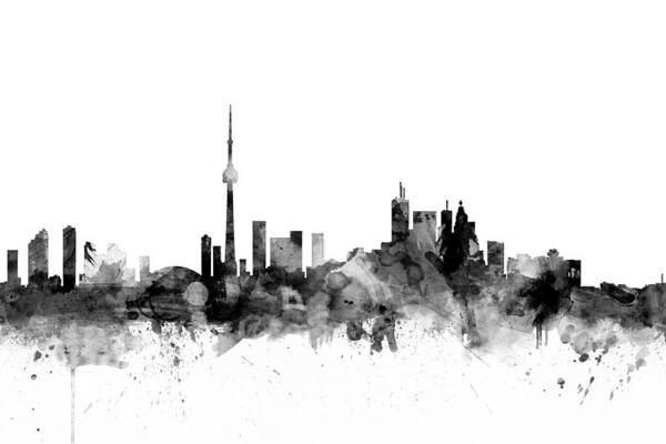 Toronto Art Print featuring the digital art Toronto Canada Skyline #10 by Michael Tompsett