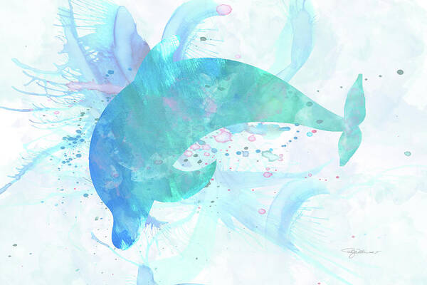 Dolphin Art Print featuring the digital art 10955 Dolphin by Pamela Williams