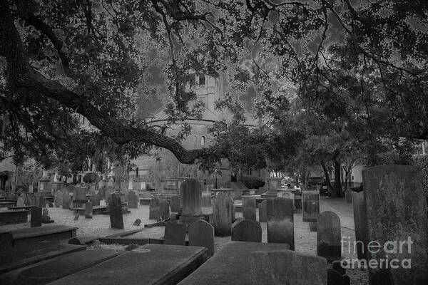 The Circular Congregational Church Art Print featuring the photograph Charleston Haunted Cemetery by Dale Powell