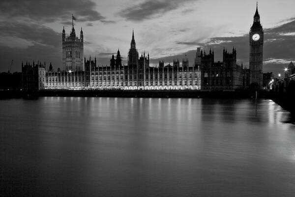 Westminster Bridge Thames Art Print featuring the photograph Big Ben and the houses of Parliament #16 by David French