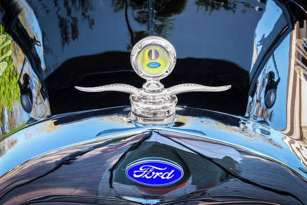 1929 Ford Model A Art Print featuring the photograph 1929 Ford Model A Hood Ornament by Rich Franco
