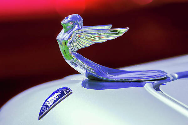 1933 Plymouth Hood Ornament Art Print featuring the photograph 1933 Plymouth Hood Ornament -0121rc by Jill Reger