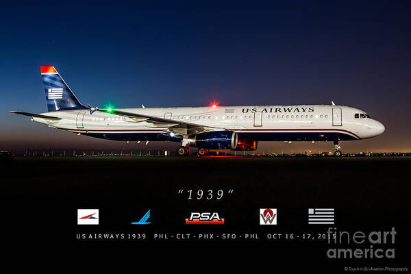 Us Airways Art Print featuring the photograph 1939 by Alex Esguerra