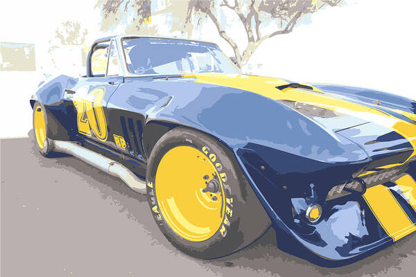 1963 Art Print featuring the drawing 1963 Grand Sport by Darrell Foster