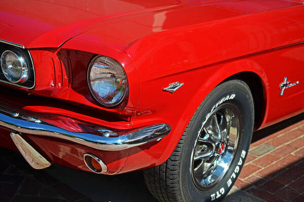 1965 Art Print featuring the photograph 1965 Red Ford Mustang Classic Car by Toby McGuire