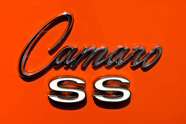 Camaro Art Print featuring the photograph 1969 Camaro SS Badge by Onyonet Photo Studios
