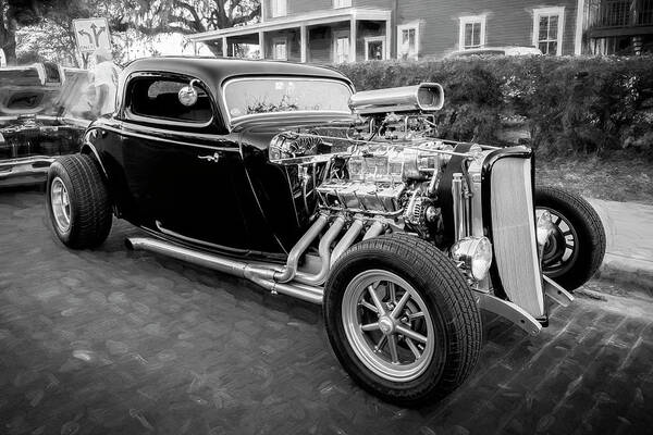 1934 Ford Art Print featuring the photograph 1934 Ford Hot Rod Coupe BW #2 by Rich Franco