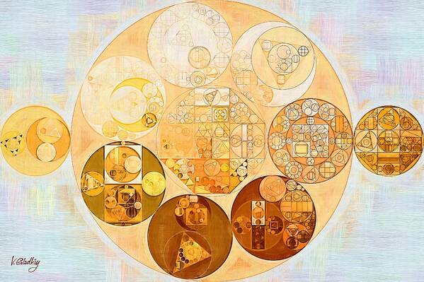 Ring Art Print featuring the digital art Abstract painting - Rich gold #2 by Vitaliy Gladkiy