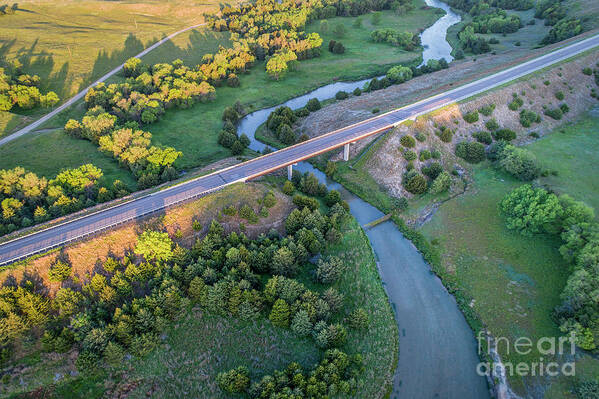 Dismal River Art Print featuring the photograph aerial view of Dismal River in Nebraska #2 by Marek Uliasz