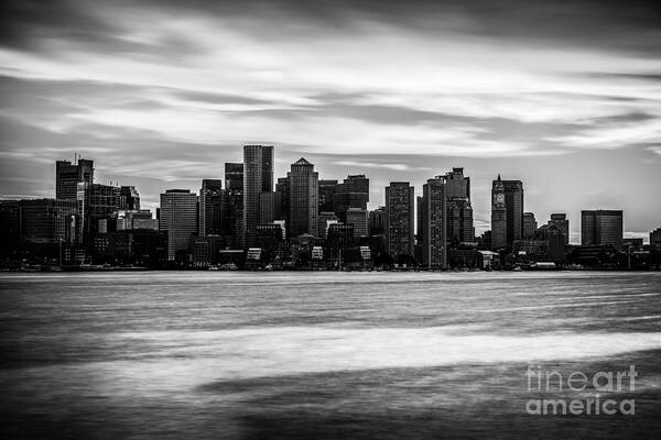 America Art Print featuring the photograph Boston Skyline Black and White Picture #2 by Paul Velgos