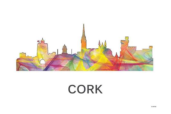 Cork Ireland Skyline Art Print featuring the digital art Cork Ireland Skyline #2 by Marlene Watson