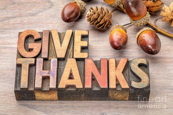 Thanksgiving Art Print featuring the photograph give thanks - Thanksgiving concept #2 by Marek Uliasz